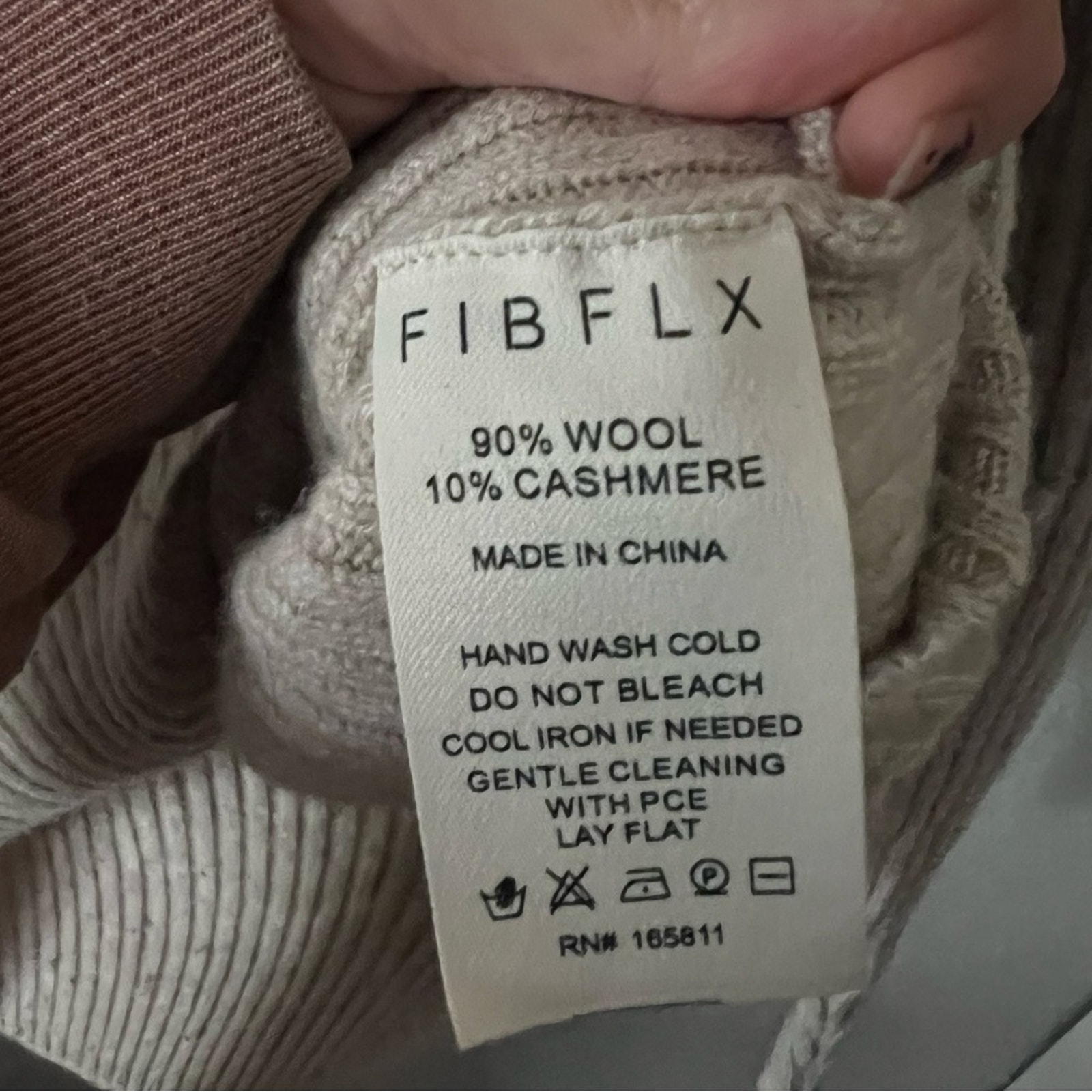 Fibflx Wool Cashmere Ribbed Mockneck Sweater — image 5 of 8